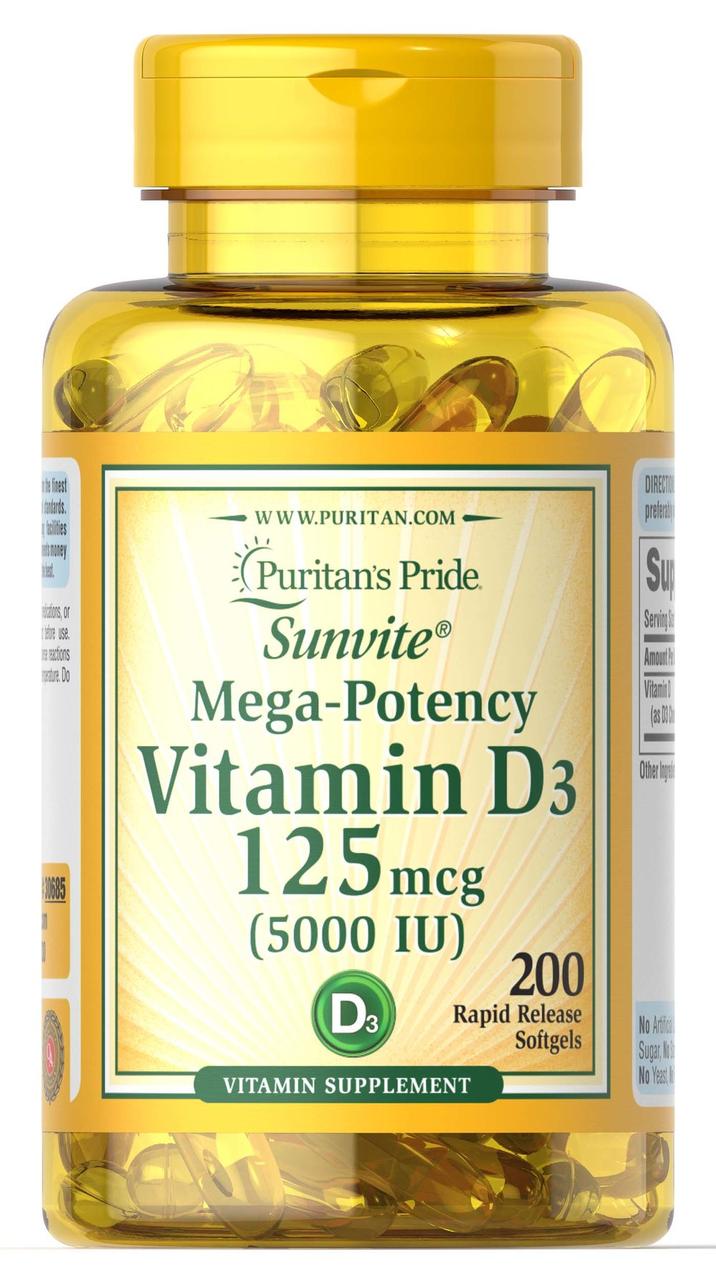 

Витамин Д3 Puritan's Pride Vitamin D3 250mcg 10000 IU Mega-Potency (200 капс) пуритан прайд