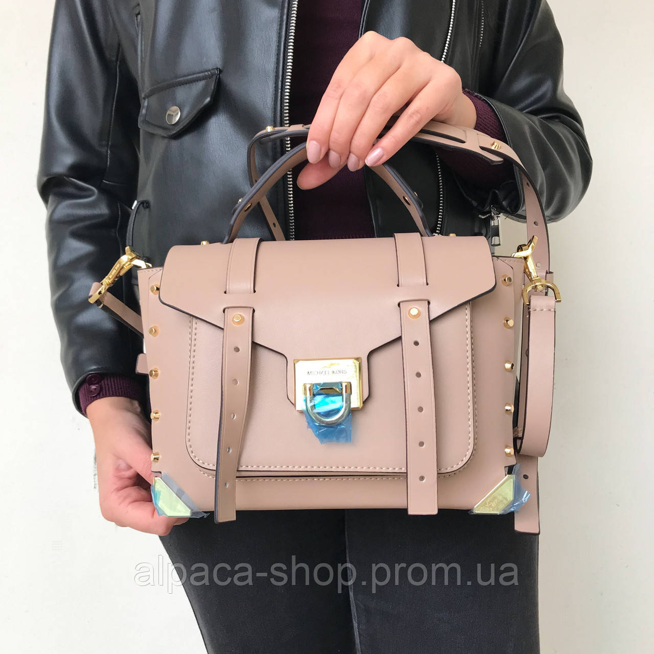 

Сумка в стиле Michael Kors Manhattan из натуральной кожи - 6011/Pink, Пудровый