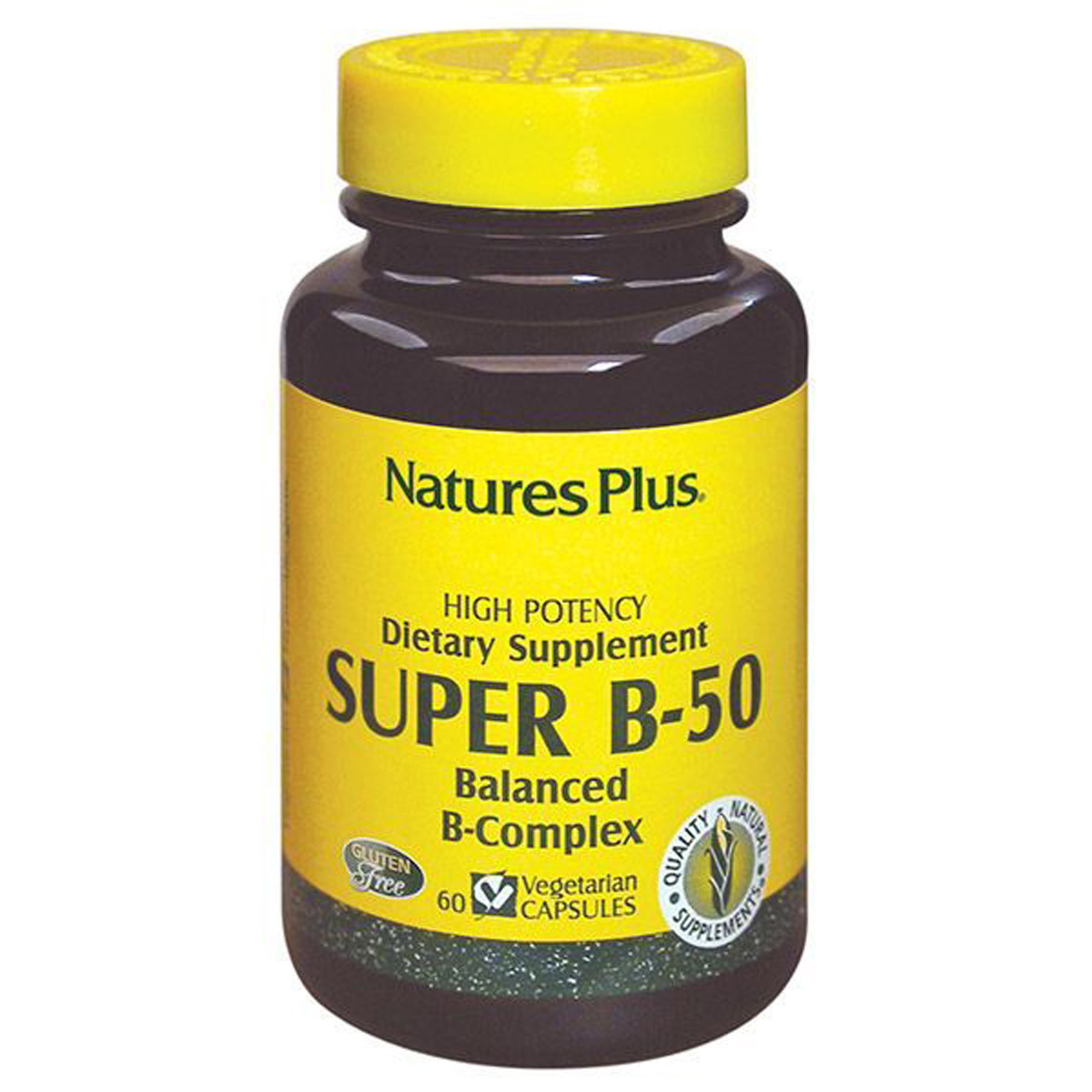 

Супер В-Комплекс, В-50, Nature's Plus, 60 Вегетарианских Капсул