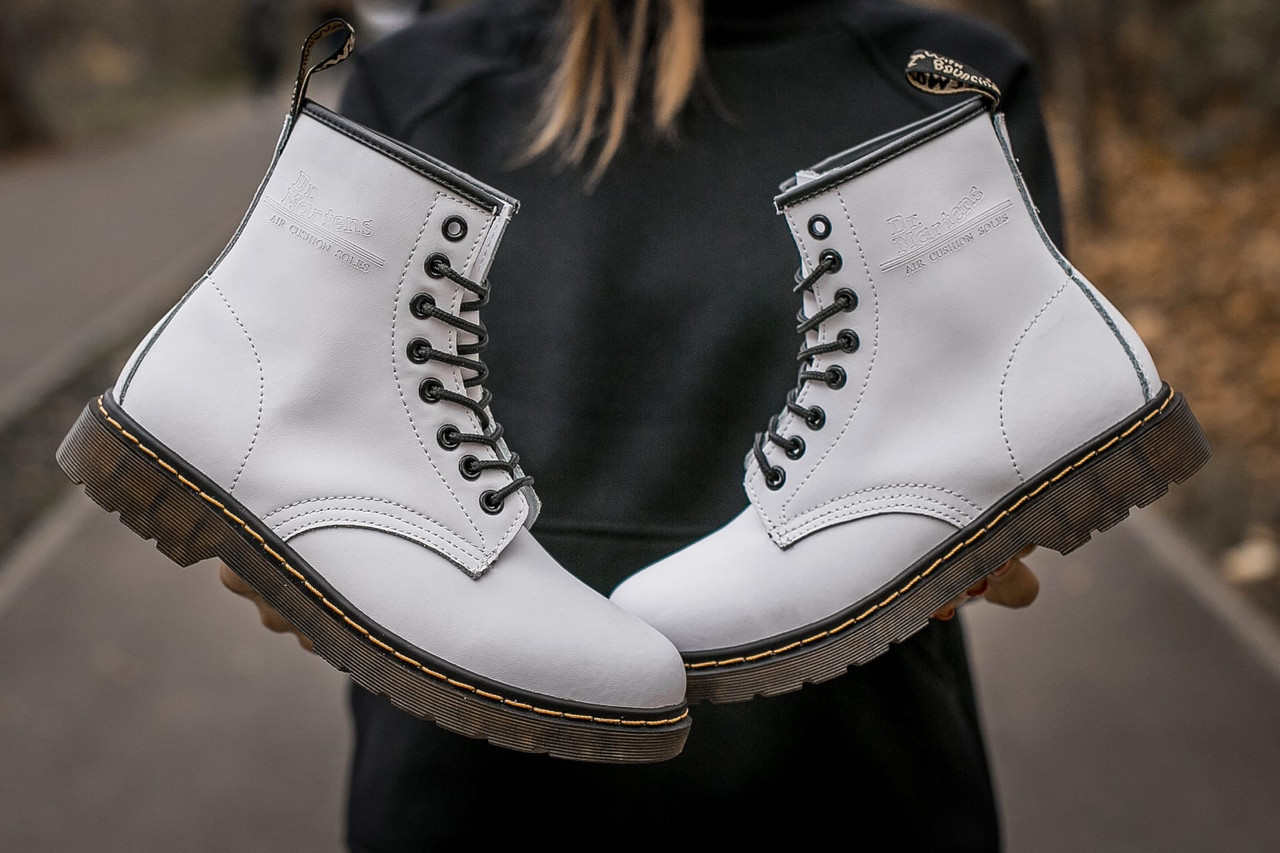 

Ботинки женские Dr. Martens 1460 Vintage белые, Доктор Мартинс, натуральная кожа, код IN-649 39, Белый