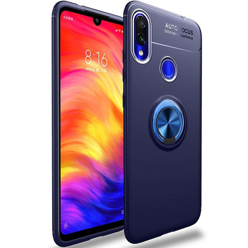 

TPU чехол Deen ColorRing под магнитный держатель (opp) для Xiaomi Redmi Note 7 / Note 7 Pro /Note 7s, Синий / синий