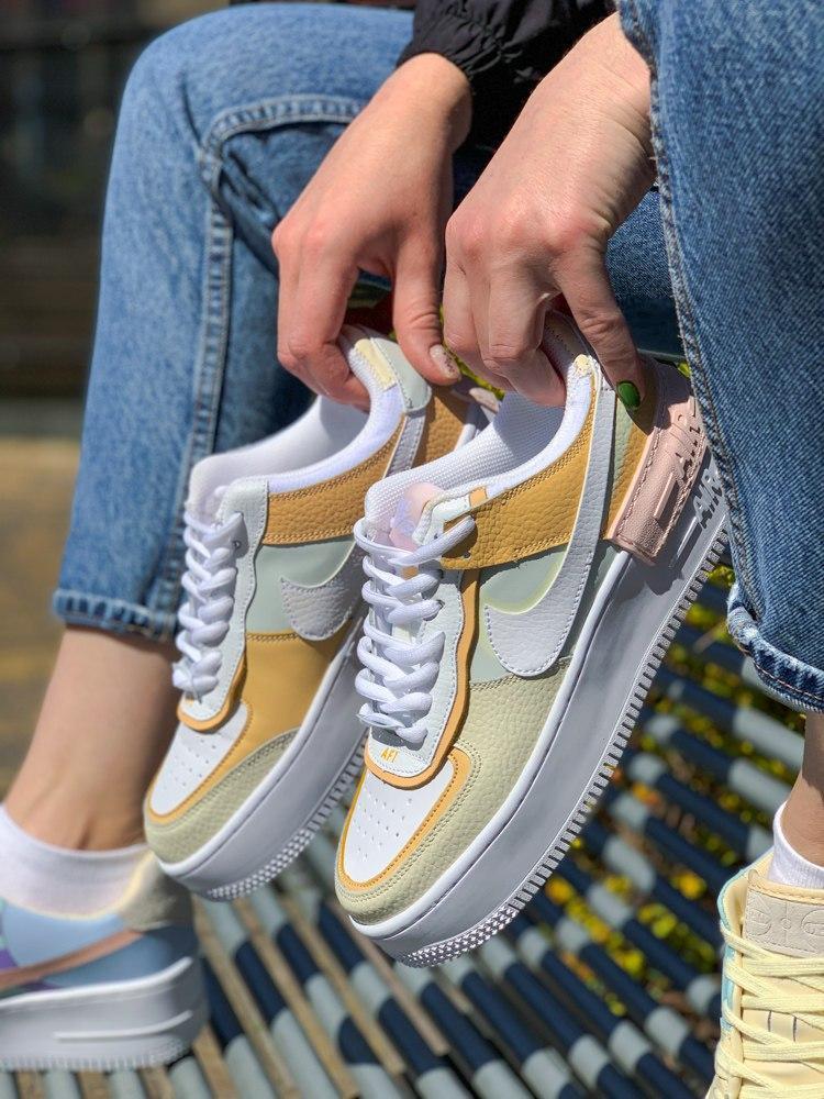 

Женские кроссовки Nike Air Force 1 Shadow White Beige / Найк Аир Форс Шадоу 1 Белые Бежевые 40, Бежевый