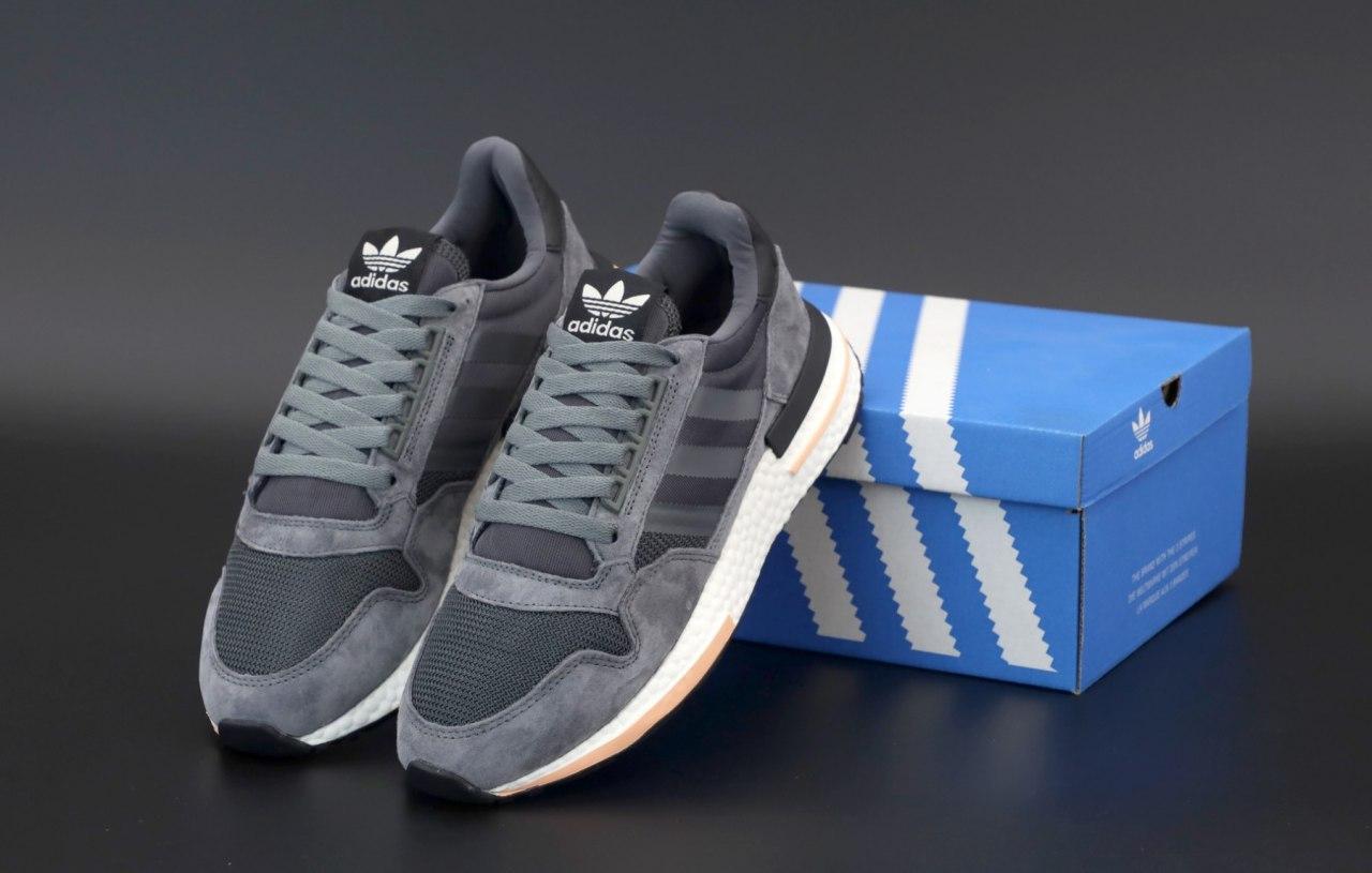 

Мужские кроссовки Adidas ZX 500 RM Grey / Адидас ЗХ 500 RM Серые 45