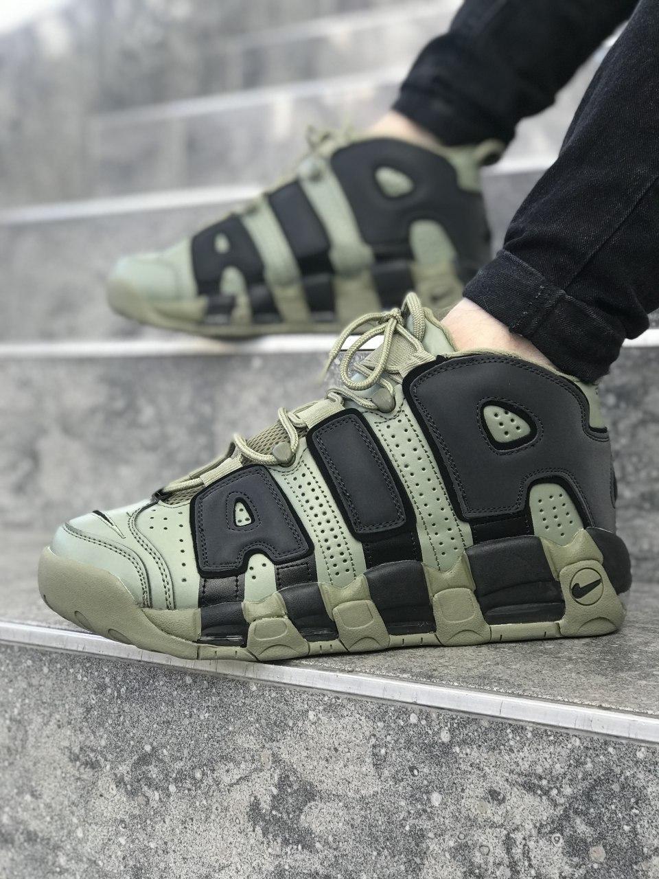 

Мужские кроссовки Nike Air More Uptempo Black Green / Найк Аир Мор Аптемпо Черные Зеленые 43, Зелёный