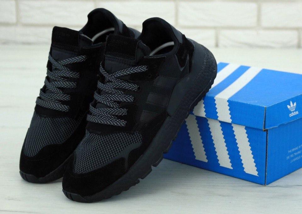 

Мужские кроссовки Adidas Nite Jogger Black / Адидас Найт Джогер Черные 43, Черный