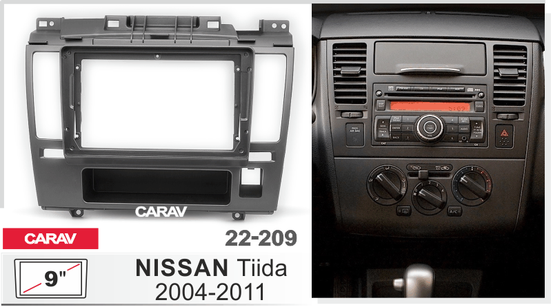 

Переходная рамка NISSAN Tiida 2004-2011, CARAV 22-209