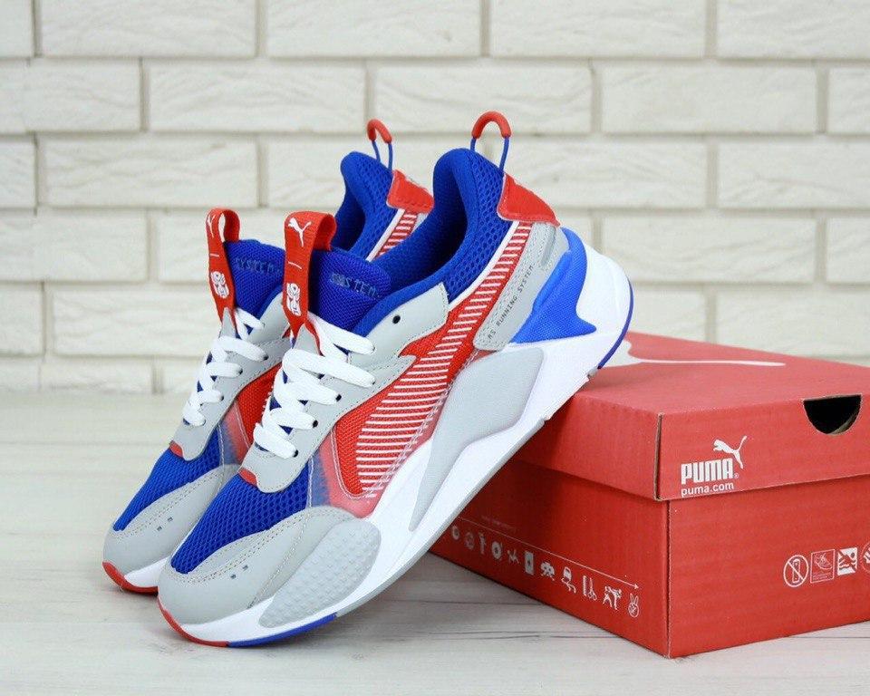 

Мужские кроссовки Puma RS White Blue Red / Пума РС Белые Синие Красные 44, Серый