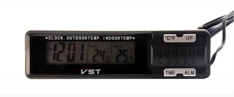 

Автомобильные часы с термометром VST-7065