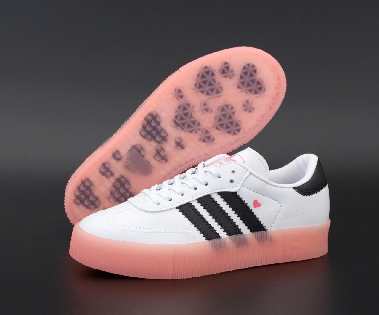 

Женские кроссовки Adidas Samba White Pink / Адидас Самба Белые Розовые 38, Белый