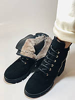 Mario Muzi Туреччина. Натуральне хутро. Жіночі зимові черевики. Натуральна замша. Розмір 37, фото 5