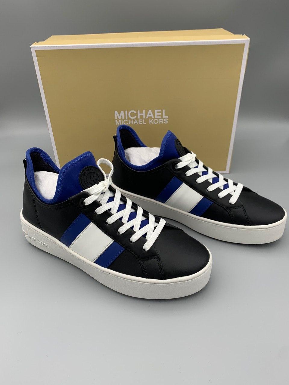 

Сникерсы , кроссовки женские брендовые кожаные черные MICHAEL Michael Kors Ace Stripe Lace-Up.ОРИГИНАЛ!, Черный