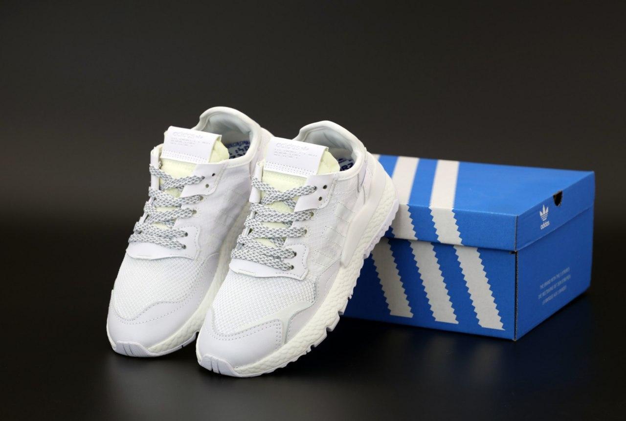

Мужские кроссовки Adidas Nite Jogger White / Адидас Найт Джогер Белые 45, Белый