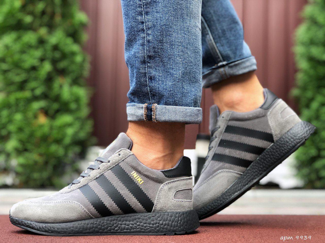 

Мужские зимние кроссовки Adidas Iniki Runners Grey / Адидас Иники Серые