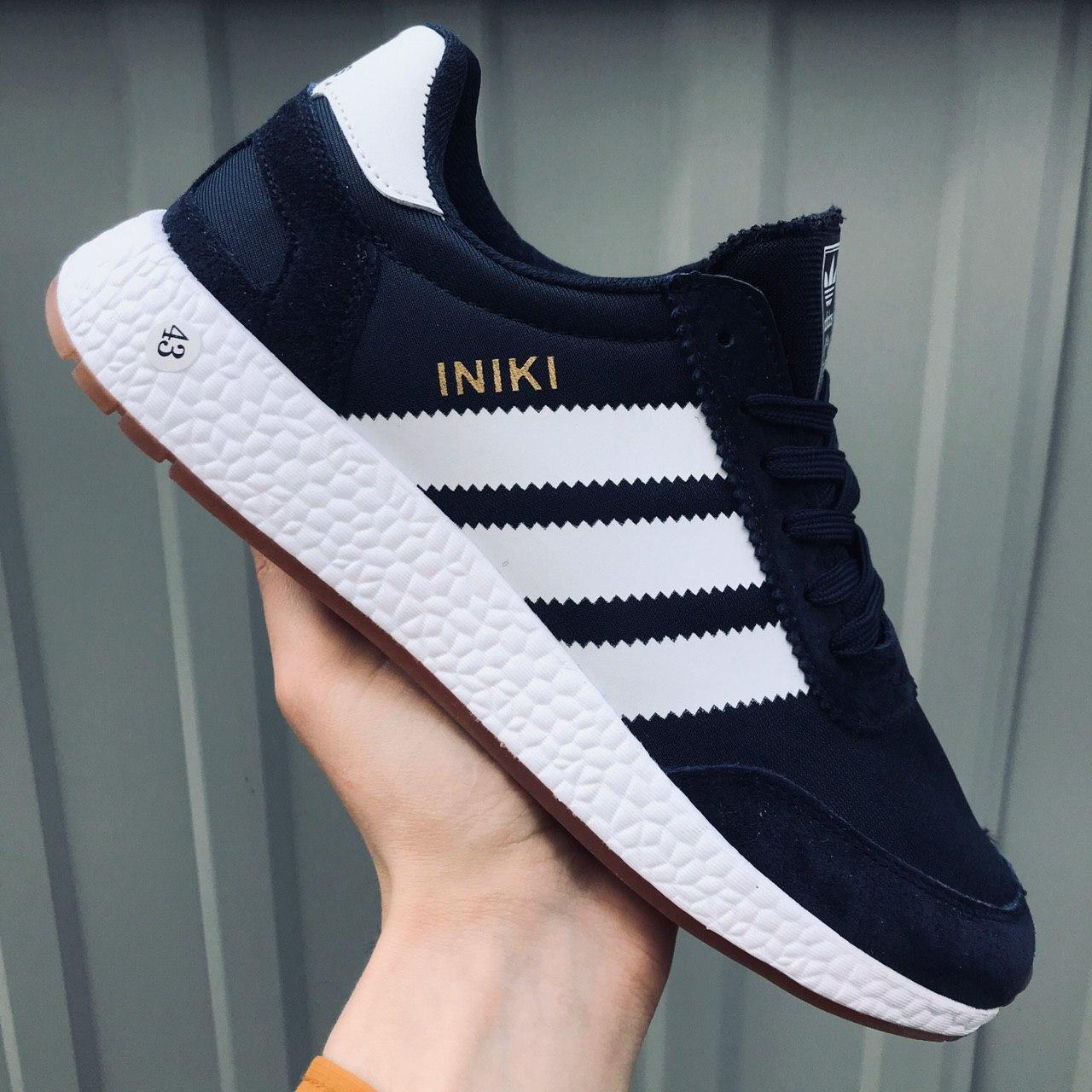 

Мужские кросовки Adidas Iniki Runner Blue White / Адидас Иники Синие Белые, Синий