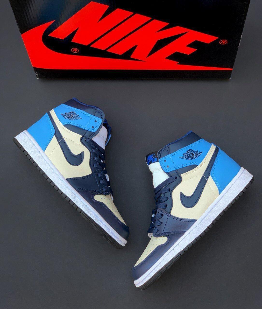 

Женские кроссовки Nike Air Jordan 1 Retro High Obsidian UNC / Найк Аир Джордан 1 Ретро Голубые 39, Голубой