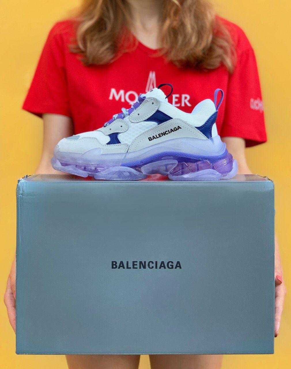 

Женские кроссовки Balenciaga Triple S Clear Sole Violet White / Баленсиага Трипл С Фиолетовые Белые 37, Фиолетовый