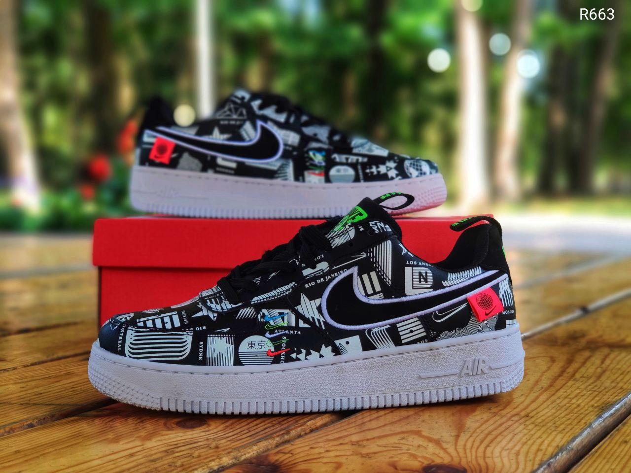 

Мужские кроссовки Nike Air Force 1 Black White / Найк Аир Форс 1 Черные Белые, Черно-белый