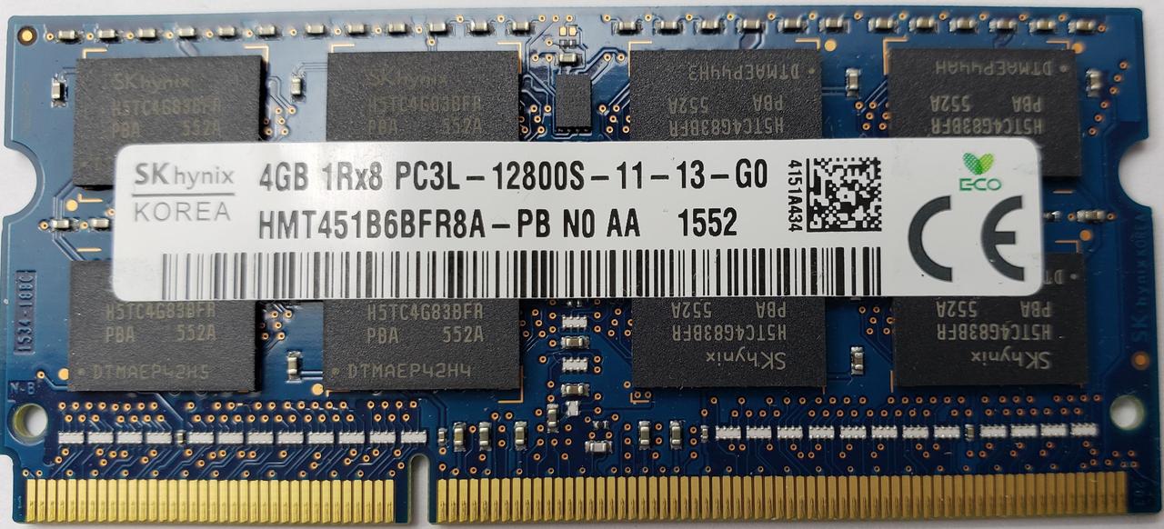 HP Folio DDR3 4Gb SkHynix Sodimm 1Rx8 PC3L-12800S-11-13-G0 (HMT451B6BF