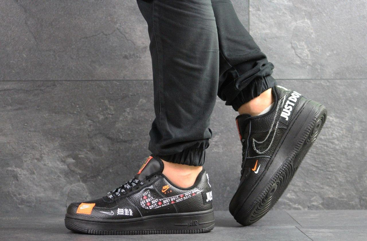 

Мужские кроссовки Nike Air Force 1 'Just Do It Pack' Black / Найк Аир Форс 1 Черные 43, Черный