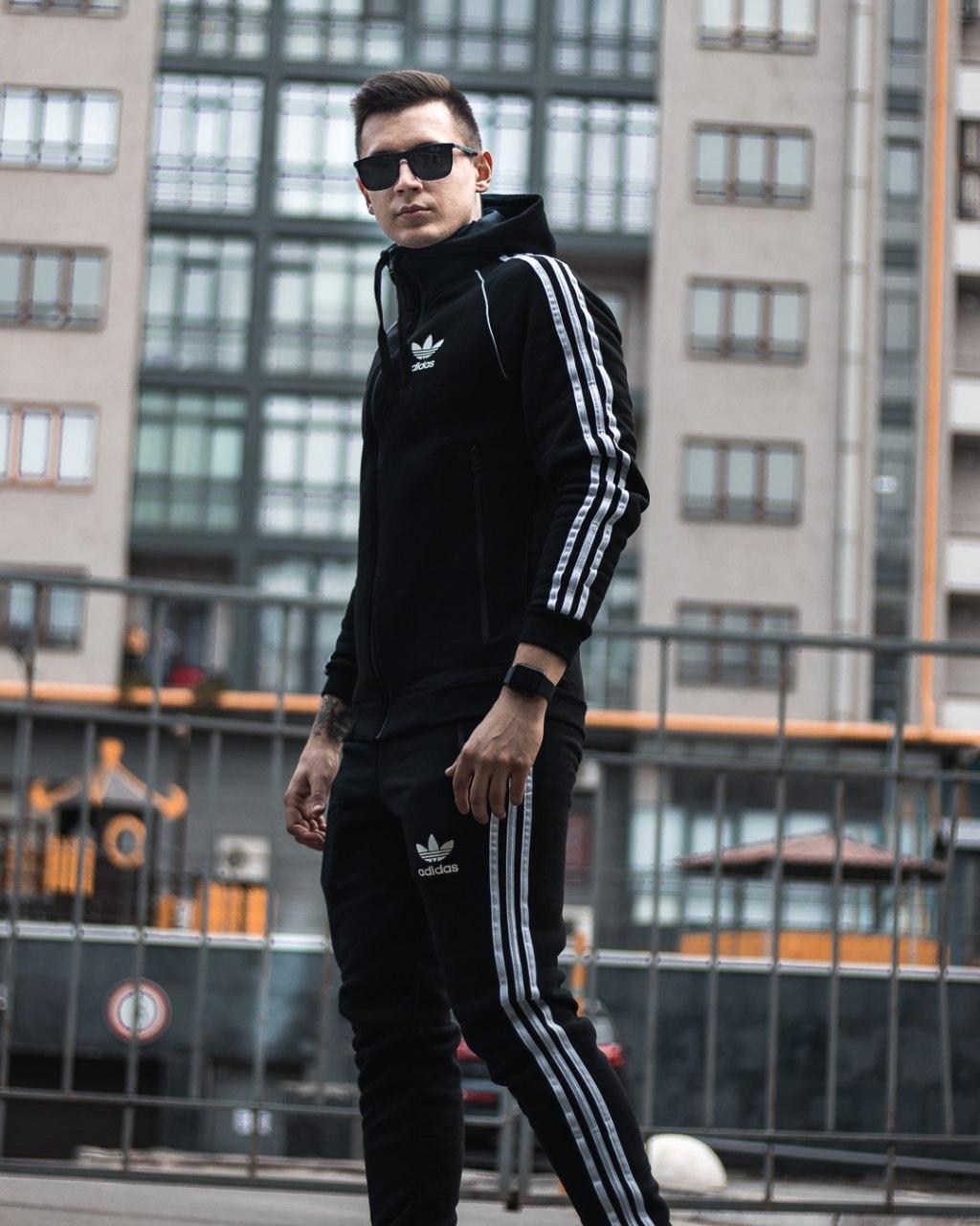 

Мужской спортивный костюм Adidas Zipper Treeze / Адидас черный