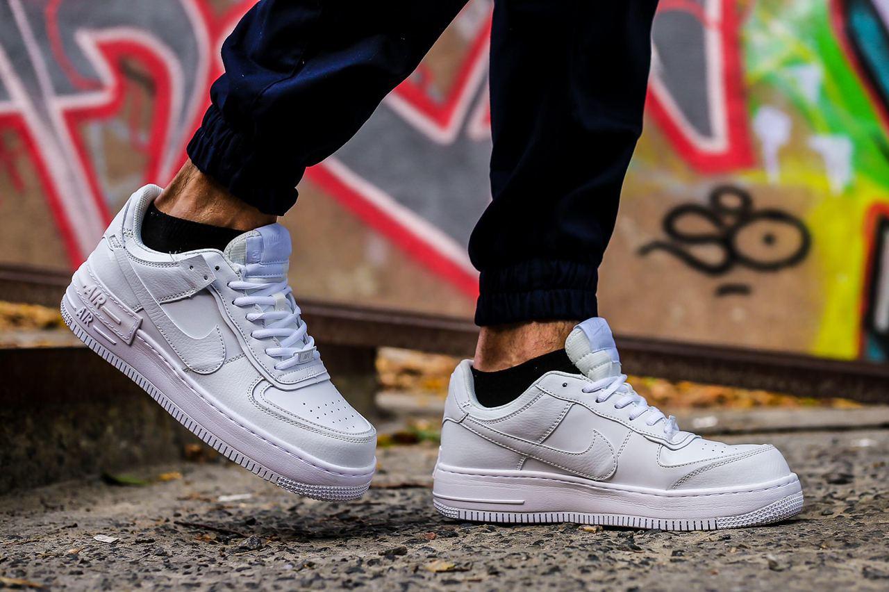 

Мужские кроссовки Nike Air Force 1 Shadow White / Найк Аир Форс Шэдоу 1 Белые 43, Белый