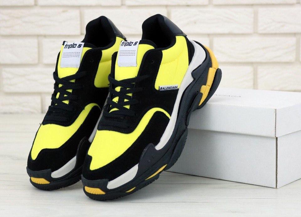 

Мужские кроссовки Balenciaga Triple S Black Yellow / Баленсиага Трипл С Черные Желтые, Черный