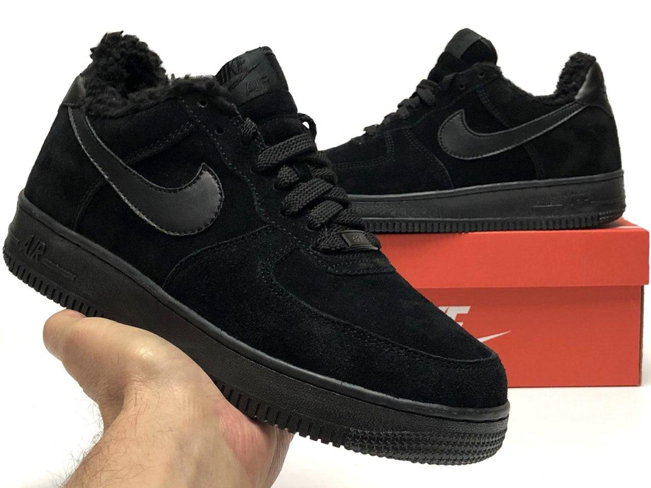 

Мужские зимние кроссовки Nike Air Force 1 Black / Найк Аир Форс 1 Черные 45, Черный