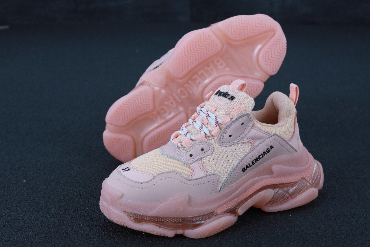 

Женские кроссовки Balenciaga Triple S Pink / Баленсиага Трипл С Розовые 38, Розовый