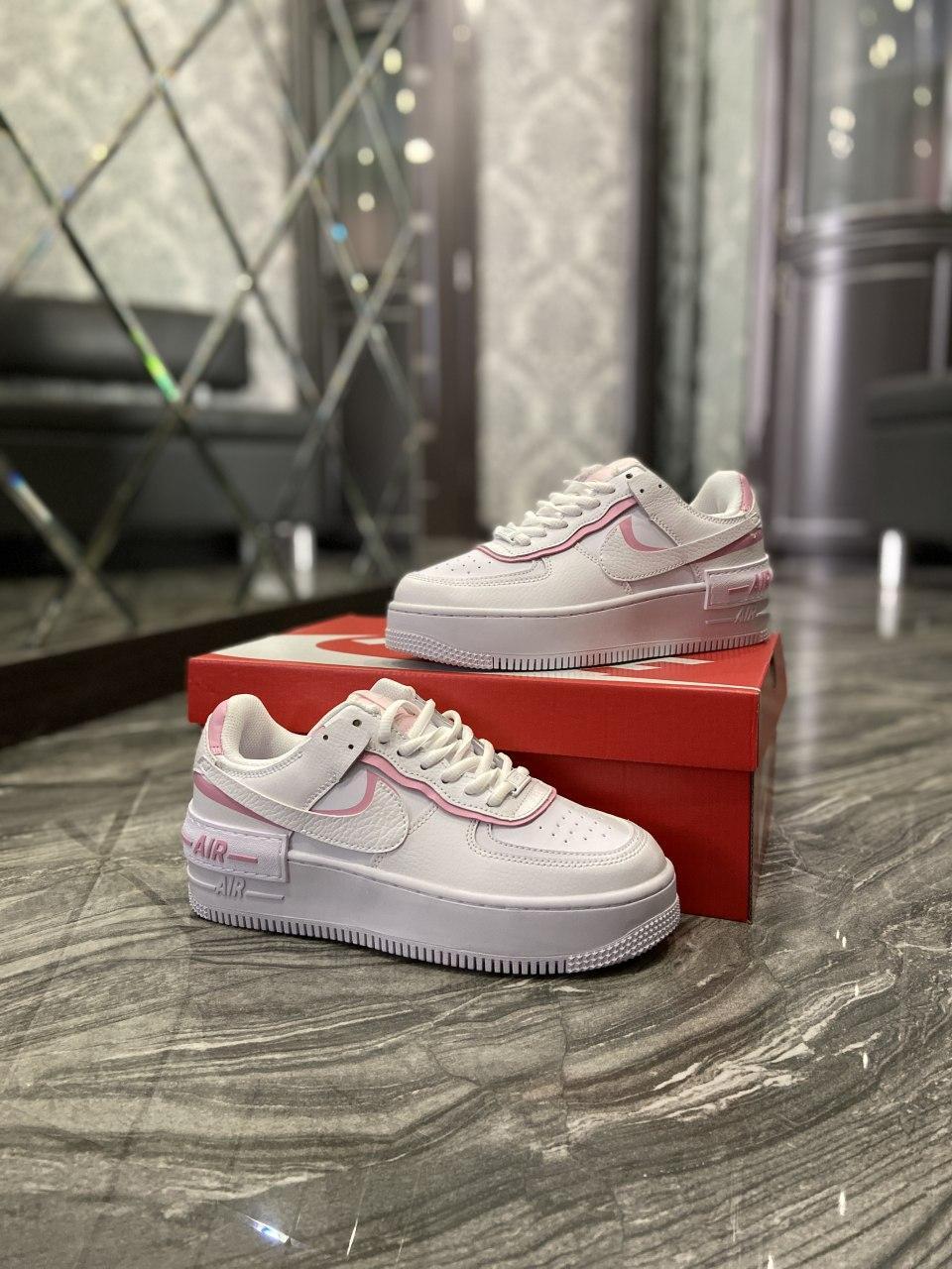 

Женские кроссовки Nike Air Force 1 Shadow White Pink / Найк Аир Форс Шадоу 1 Белые Розовые, Белый