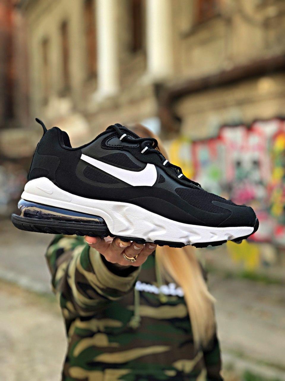 

Мужские кроссовки Nike Air Max 270 Black React / Найк Аир Макс 270, Черно-белый