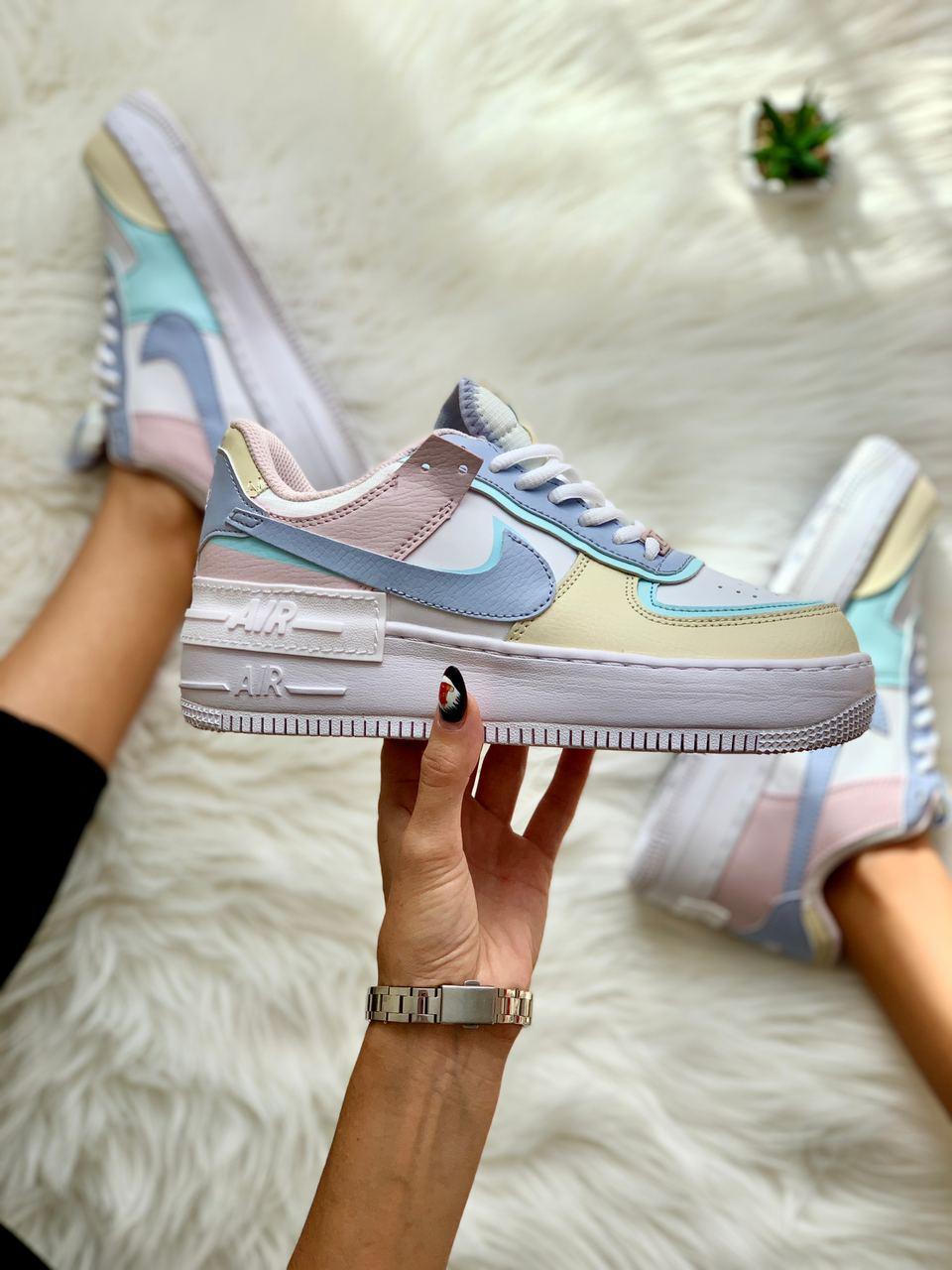 

Женские кроссовки Nike Air Force 1 Shadow Glacier Blue / Найк Аир Форс Шадоу 1 Белые Розовые 40, Белый