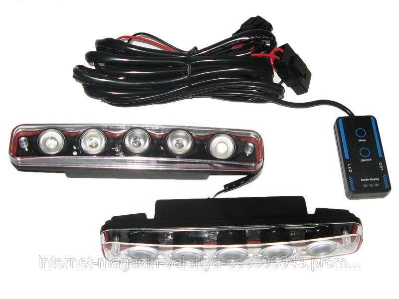 

DRL 190*25*45мм/1W*5SMD+Линза+функ. Белый стробоскоп D03-T1 S1 /пласт.корпус 1060