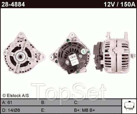 

Генератор на Renault Megane, Scenic, Nissan CA1823, 12V-150A