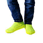 Силіконові чохли бахіли для взуття від дощу і бруду розмір L 42-45 розмір колір жовті, фото 4