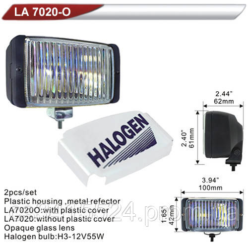 

Фары дополнительные DLAA 7020O-RY/H3-12V-55W/100*42mm/крышка (LA 7020O-RY)