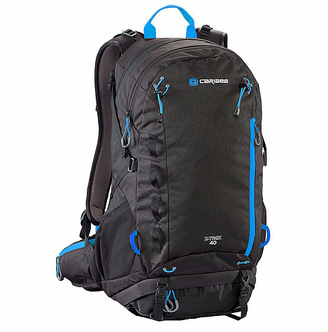 

Рюкзак туристический Caribee X-Trek 40 Black/Ice Blue, Голубой / желтый