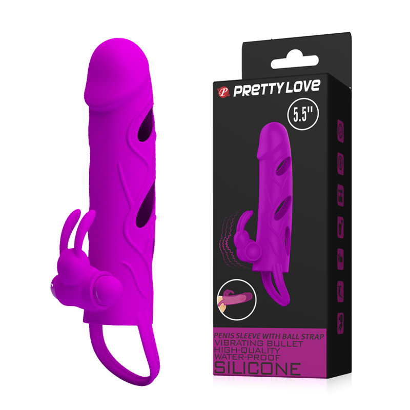 

Насадка на член LyBaile Pretty Love 55 Inch Vibrating Penis Sleeve Flesh Фиолетовая, Фиолетовый