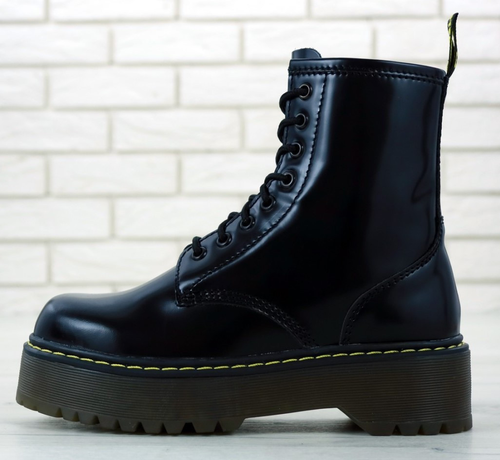 

Dr. Martens Jadon Black | берцы/ботинки женские; на платформе; черные; на молнии; с замком; демисезон, Черный