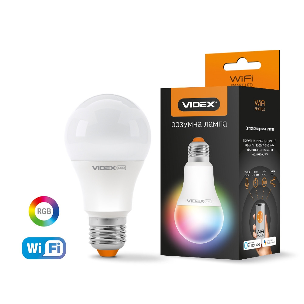 

LED смарт лампа VIDEX A60 RGB CW WI-FI 12W E27