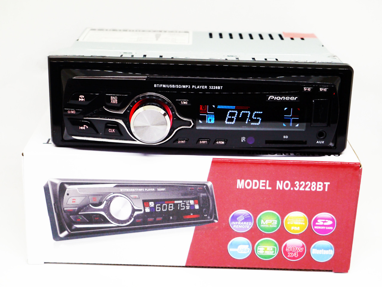 

Автомагнитола Pioneer 3228BT Bluetooth+USB+SD+AUX 4x50W