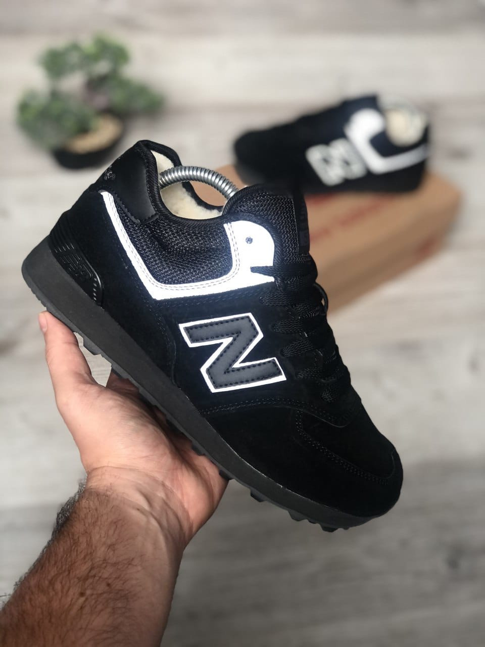 

Зимние кроссовки на меху New Balance Winter Reflective "Black" - "Черные Рефлективные" (Копия ААА+), Черный