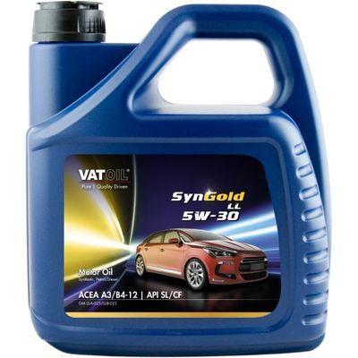 

Масло моторное Vatoil SynGold LL 5W30 / 4л. / ( ACEA A3/B4-12, API SL/CF ) 50017 VAT 10-4 LL