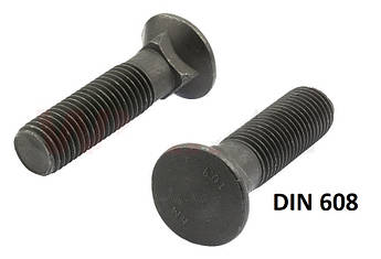 DIN 608 Болт з потайною голівкою і низьким квадратним підголовком Клас 8.8 (Розміри в ОПИСІ)