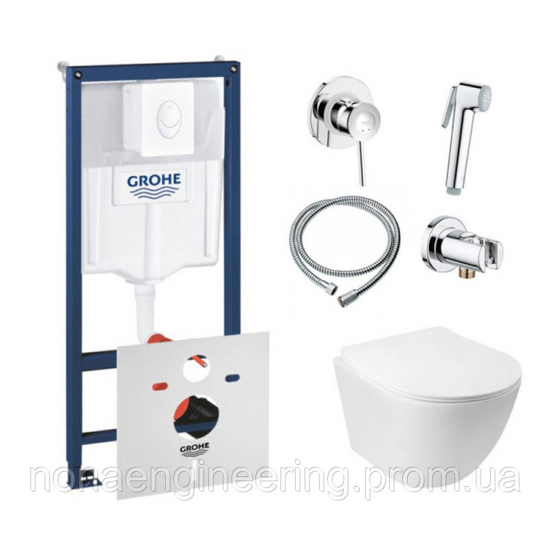 

Комплект инсталляция Grohe Rapid SL 38722001 + унитаз с сиденьем Qtap Jay QT07335176W + набор для