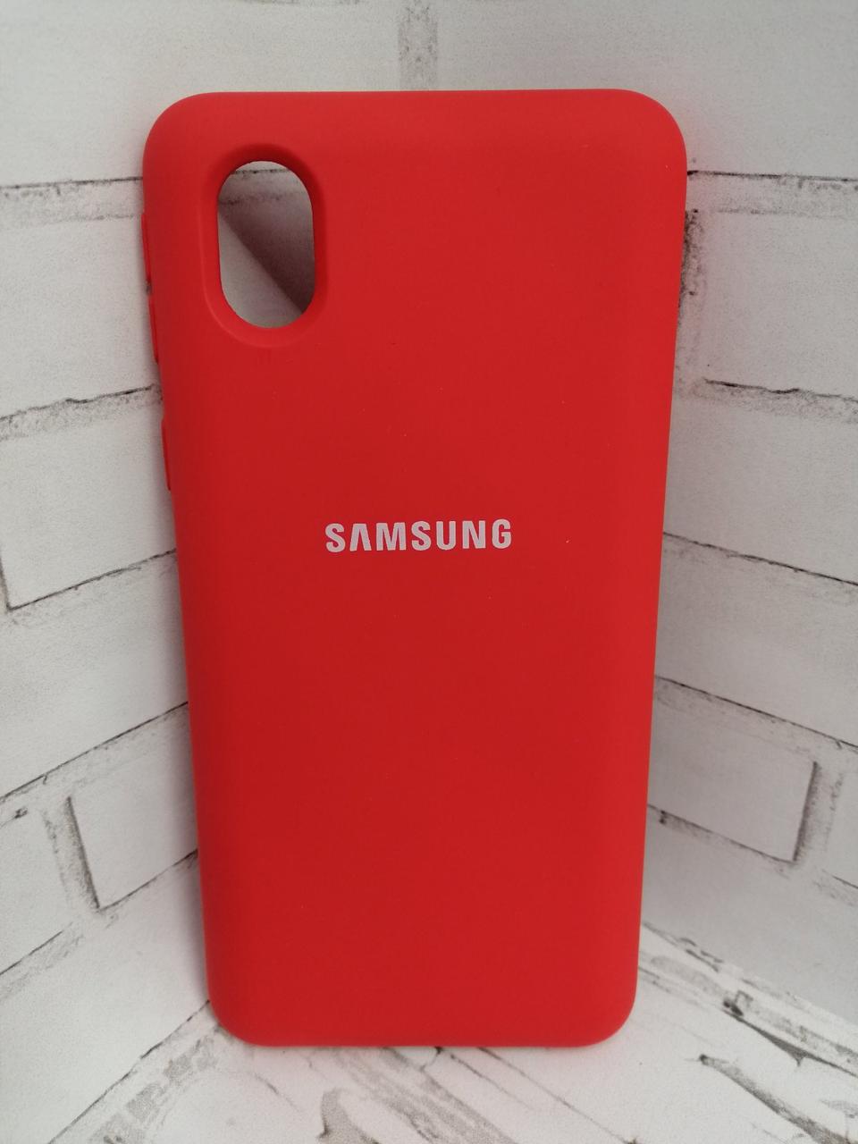 

Чехол накладка бампер для SAMSUNG GALAXY A01 Core A013F противоударный Silicone Cover красный