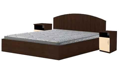 Ліжко 160 з 2-ма тумбочками ПКТ-1 венге темний Компаніт (164х204х75 см)