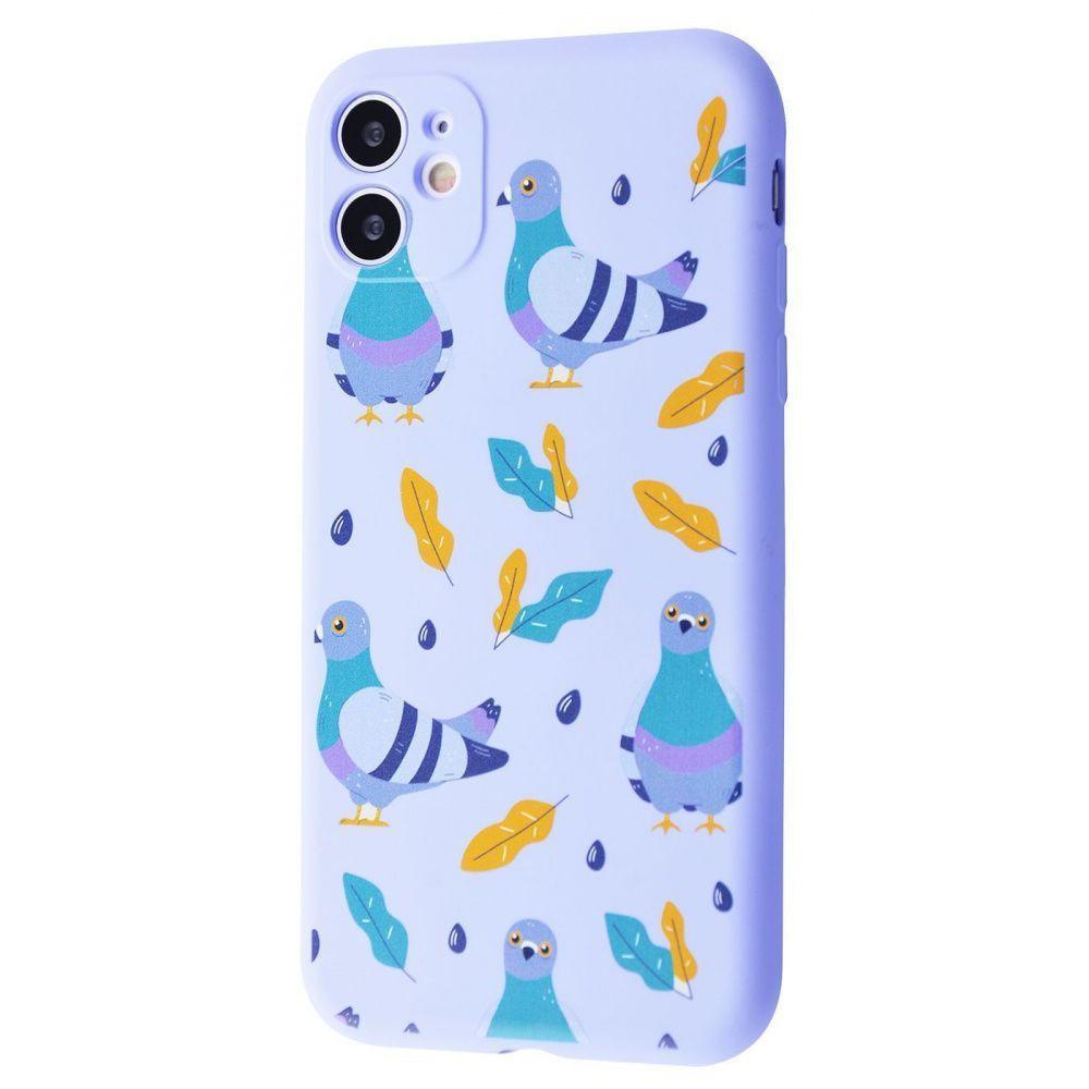 

WAVE Fancy Case (TPU) iPhone 11 pigeon_with_sunflower_seeds_light_purple