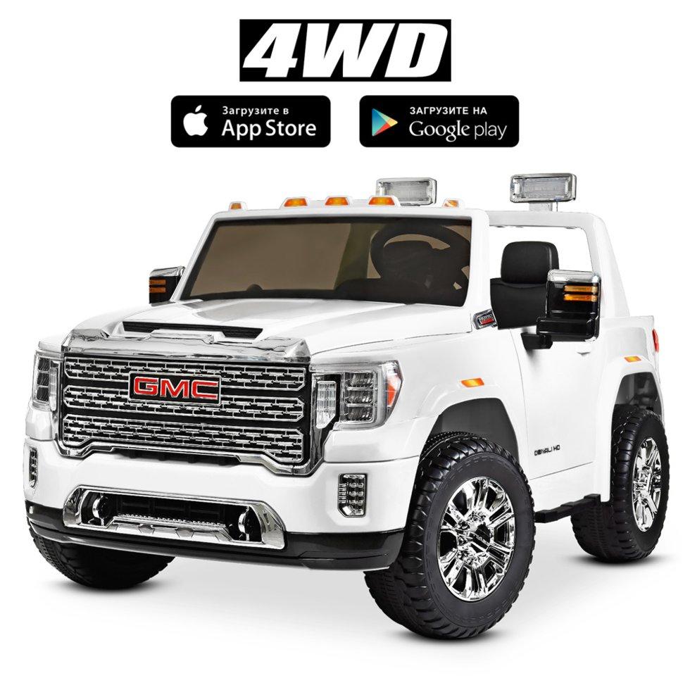 

Детский двухместный электромобиль Bambi M 4294EBLR-1 GMC 4WD 140W 135см, Белый