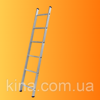 Алюминиевая односекционная приставная лестница на 6 ступеней