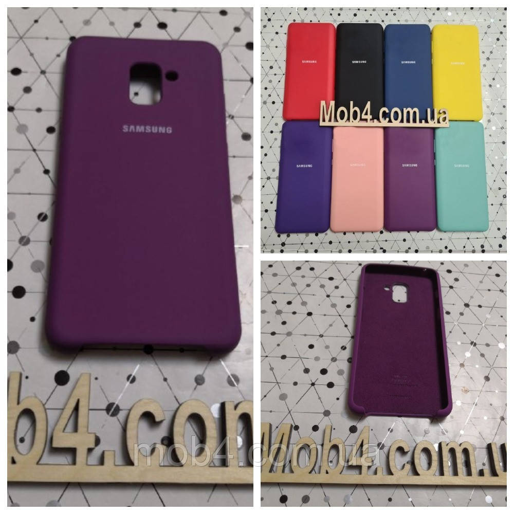 

Брендовый чехол накладка Silicone Cover для Samsung Galaxy (Самсунг) A7 2018 (A730) / A8 plus 2018, Разные цвета